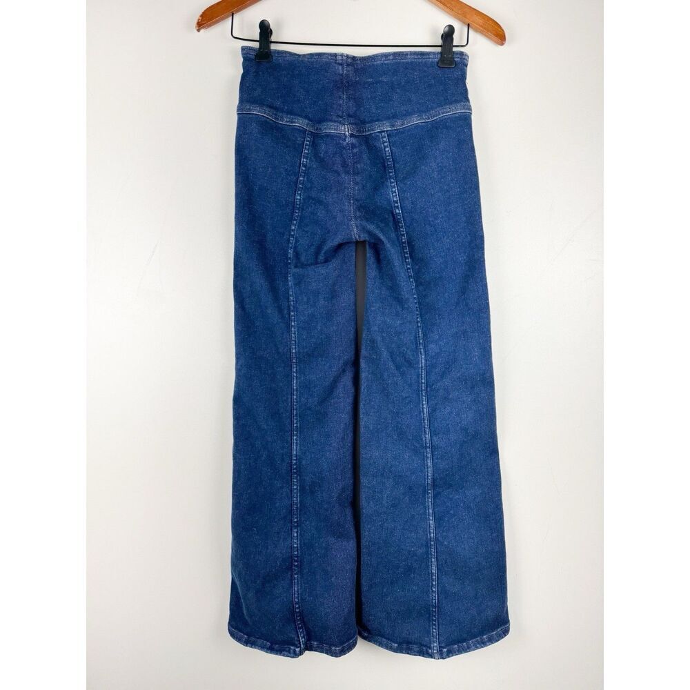 Anthropologie Pilcro Seamed Mid-Rise Crop Flare Jeans Wide Leg Cowgirl Rodeo - Picture 9 of 12